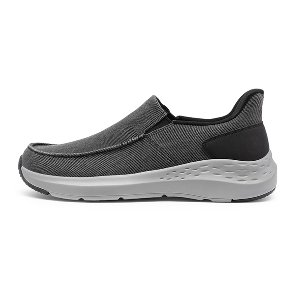 Men's Slip-On Canvas Walking Loafers - DARK GREY - 1